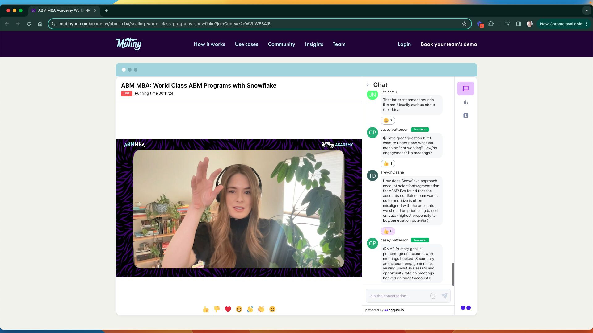 ABM MBA live academy session with Snowflake